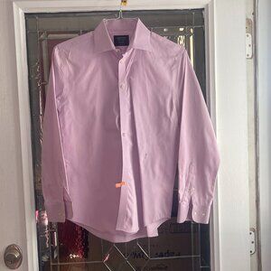 Nordstrom Mens Shop Dress Shirt Mens 15 32/33 Purple Extra Trim Fit Non Iron